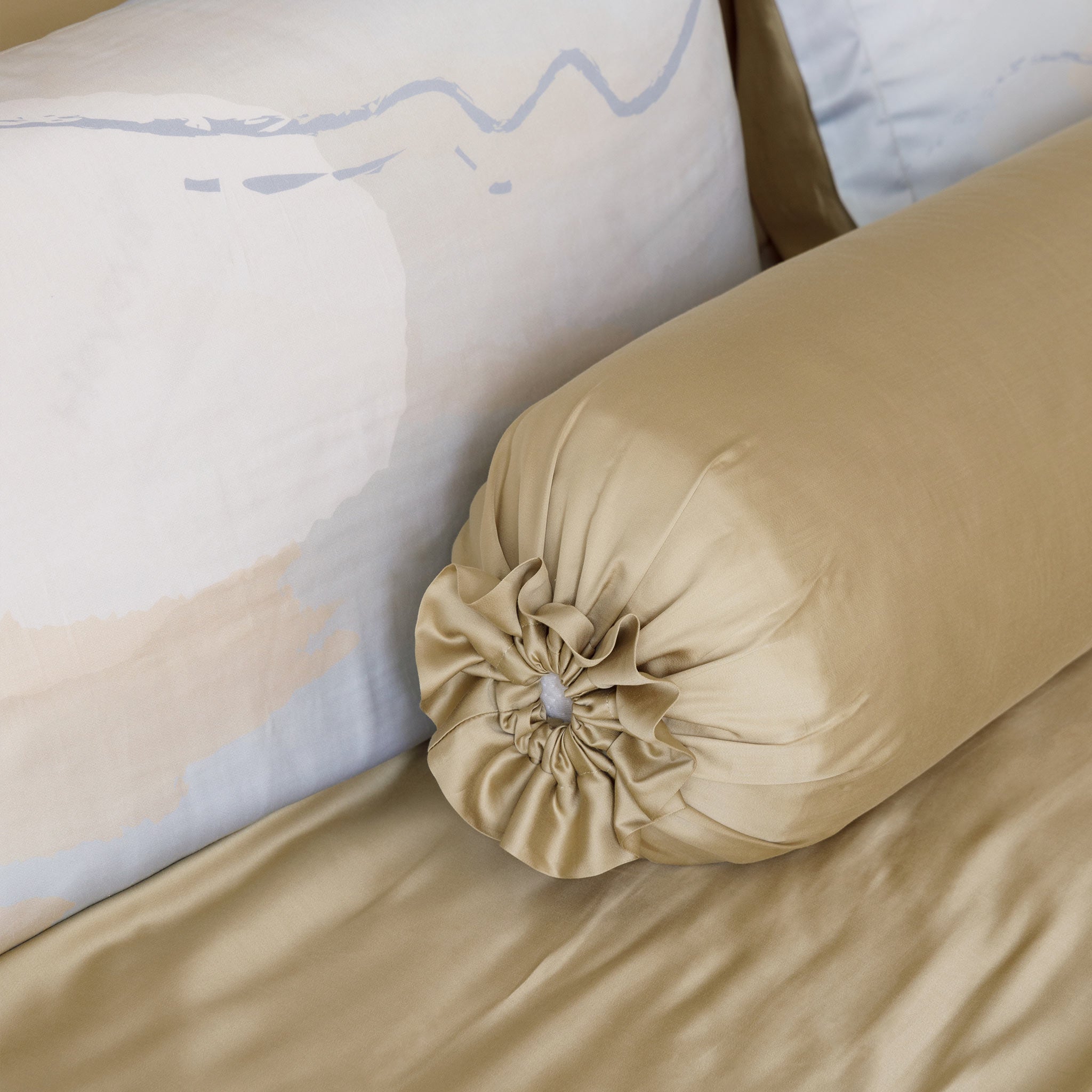 Golden linen bamboo pillow hotsell